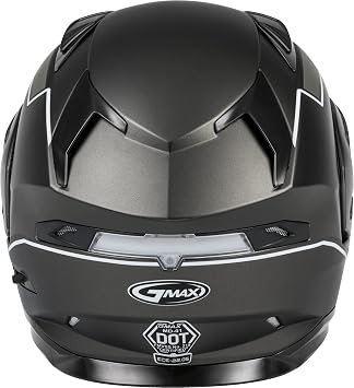 GMAX MD-01 Exploit, DOT Approved Modular Helmet, Motorcycle and Motorsports (Matte Black/Silver, -Large) (M1013079)