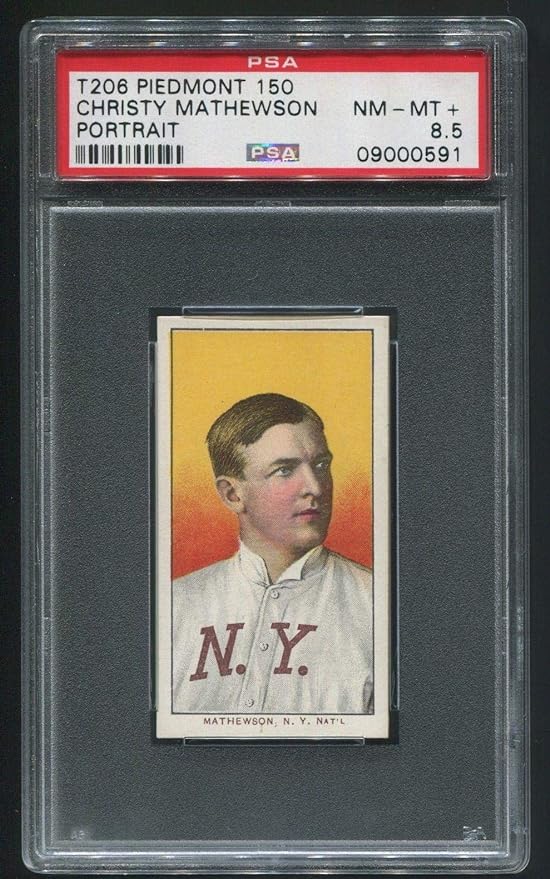 T206 Christy Mathewson HOF Portrait Piedmont 150 PSA 8.5 POP 1 NONE HIGHER - Slabbed Baseball Cards