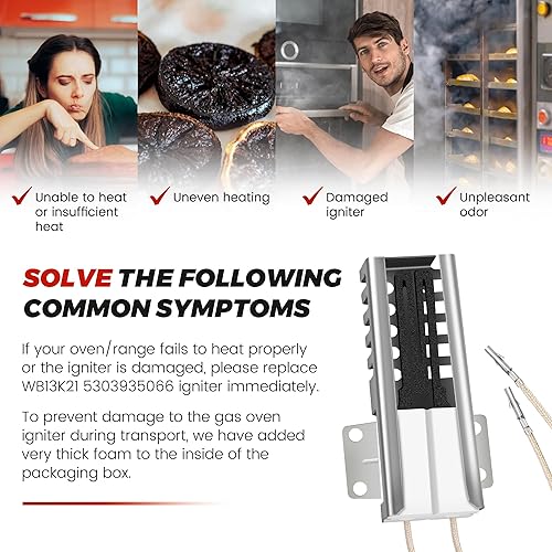 Miniatura 5 de WB13K21 5303935066 Encendedor de horno de gas para gama Whirl-pool Ken-more G-E Samsung Hot-point NX58H5600SS NX58H5650WS Reemplaza Norton-501a