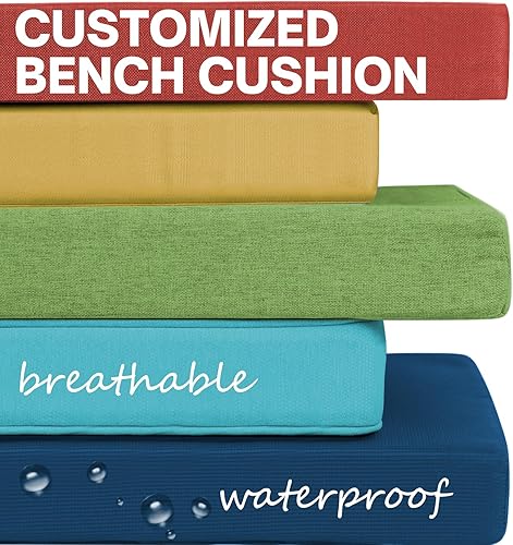 RULAER Cojín de banco, cojines de banco duraderos de 45 pulgadas para muebles de interior, cojines de asiento de ventana de interior con cremallera,
