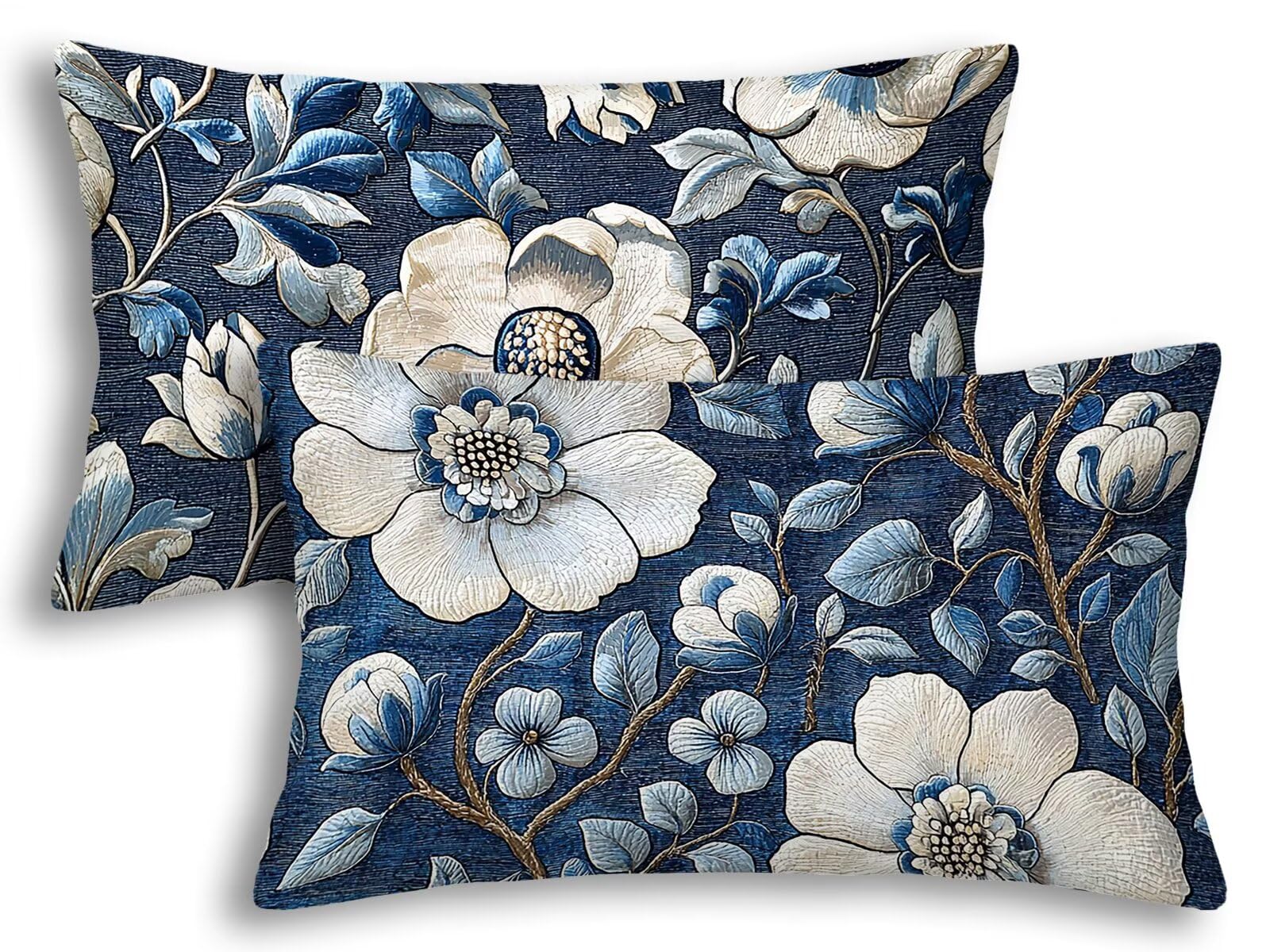 Taie d'oreiller 40x80 bleu pour rénover facilement vos vieux coussins