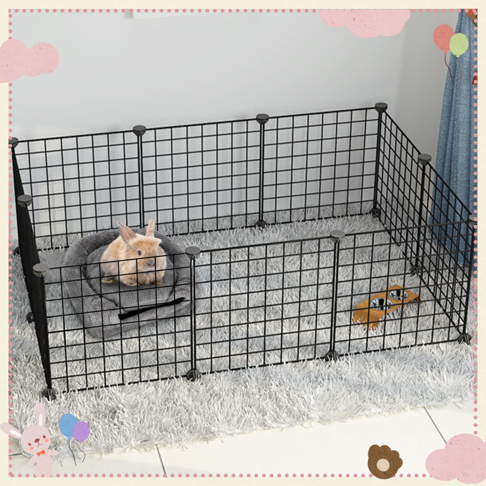 YUEPET Großes Kaninchenhöhle Bett Hase Warm Zelt Haus Kleintier Dreieck Versteck für Kaninchen Hase Meerschweinchen Frettchen (Dunkelgrau)