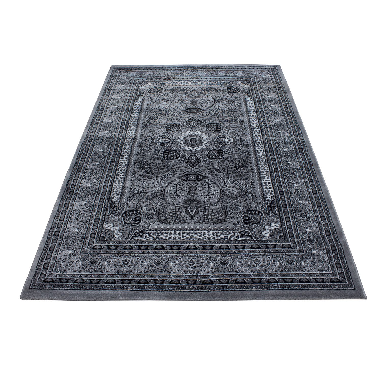 Teppium Tapis Salon, Chambre Gris-1 240 x 340 cm - Tapis à Poils Courts, Style Oriental, Moelleux et Doux, Ornement - Cuisine Moquette Salle de Sejour