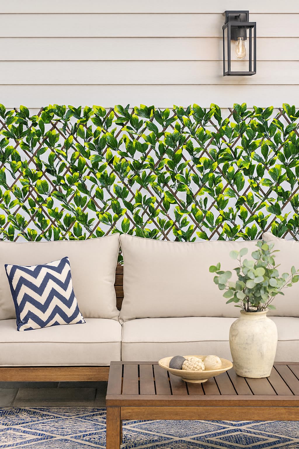 Artificial Grass Direct Willow Wood Green Laurel Willow Expandable Trellis Fence - 90Cm X 180Cm