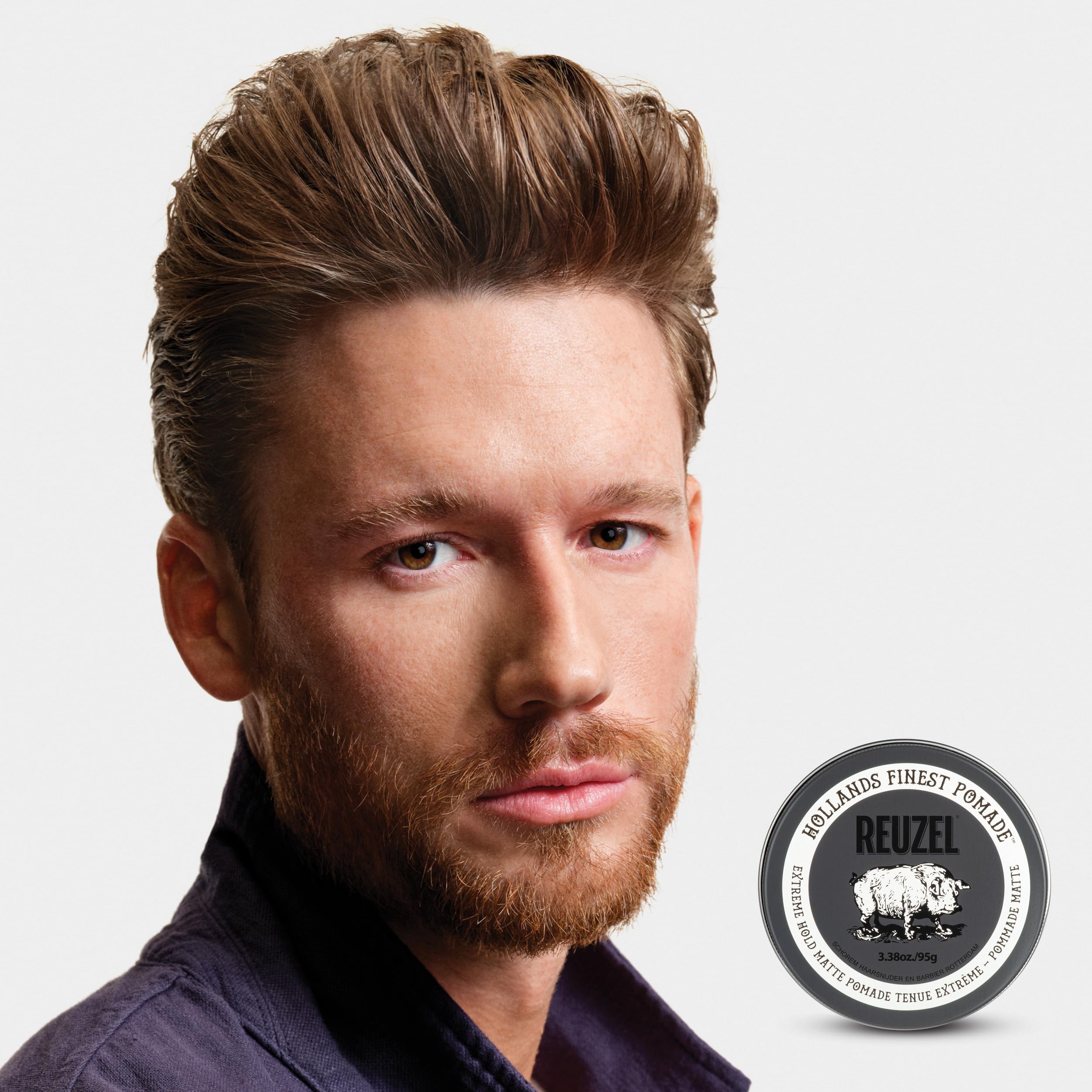 Reuzel 2026 Road Trip, Pommade mate à tenue extrême, Tenue forte, Pommade basse brillance pour homme, 95g + Format voyage gratuit 35g