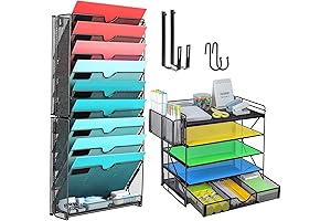 GALASALA 10 Pocket Mesh Hanging Wall File Organizer