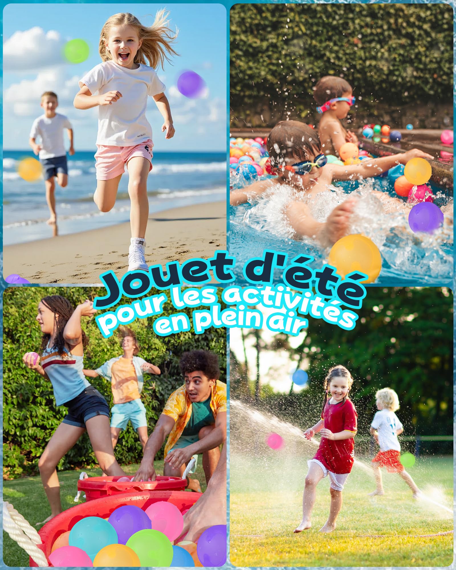 Bombe a Eau réutilisables, 12 Pièces Bombes à Eau à Fermeture Automatique, Ballons Eau Remplissage Rapide, Ballons d'eau Réutilisables Pour l'été Extérieur, Parc Aquatique, Piscine, Fête de Plage