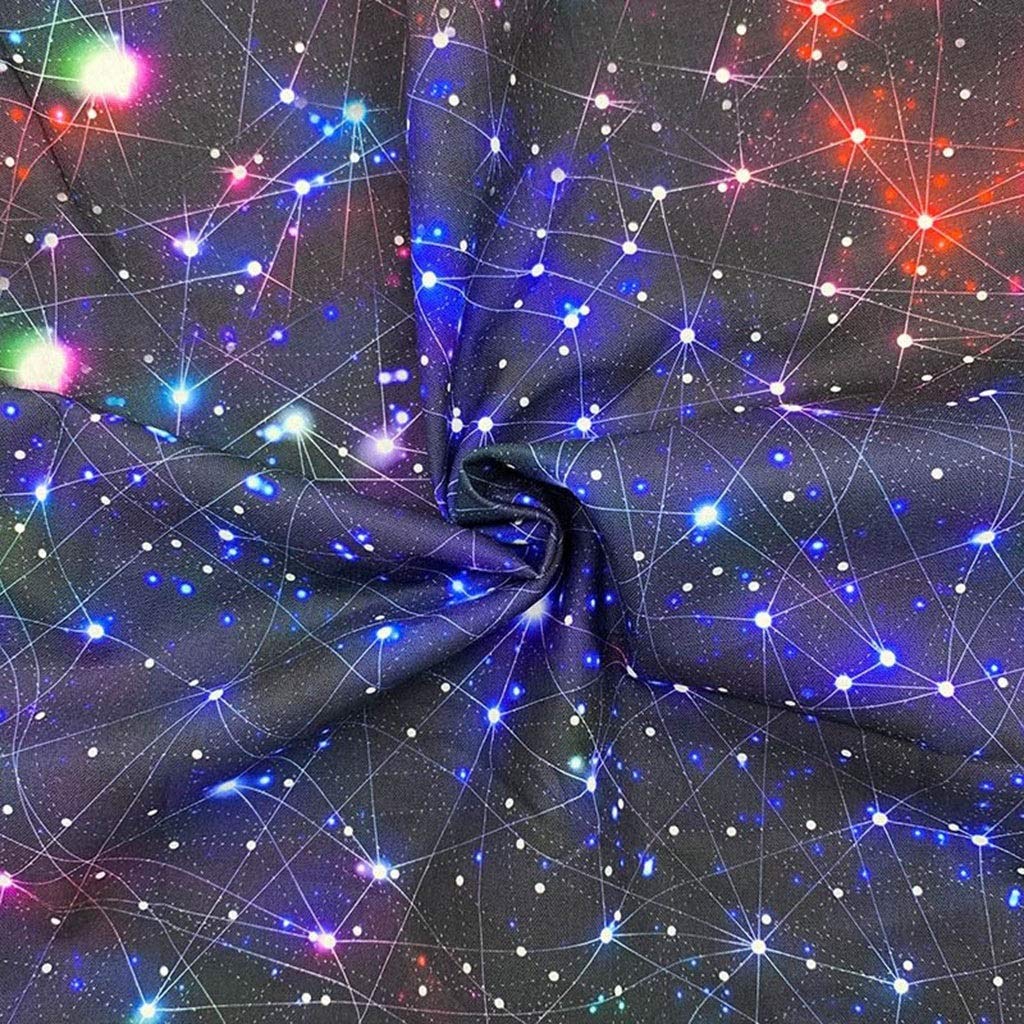 BU 1pcs 110cm Hermosa Impresión Digital Negro Inferior Modelo Estrellado del Cielo De La Tela, 100% Algodón Tejido, Costura Material De La Tela De DIY Camisa Ropa (Color : Wide 110cmx200cm)