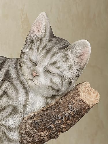 Miniatura 2 de Touch of Class Estatua de acento de pared de gato descansando en una rama gris
