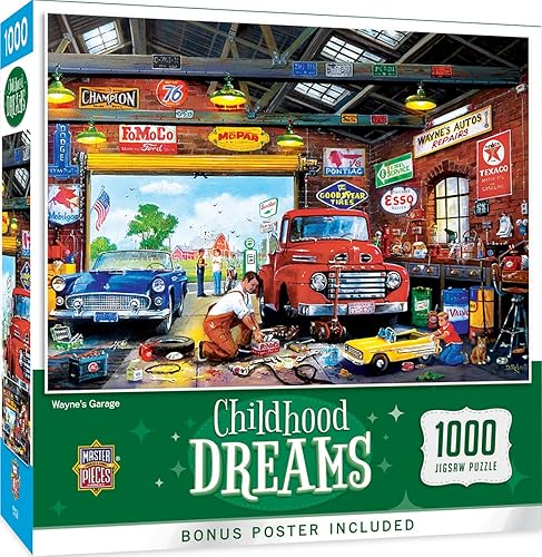 Miniatura 10 de MasterPieces - Childhood Dreams - Rompecabezas de sueños infantiles, horneando pan, con Art by Eduard (1000 piezas), Hot Rods and Milkshakes,