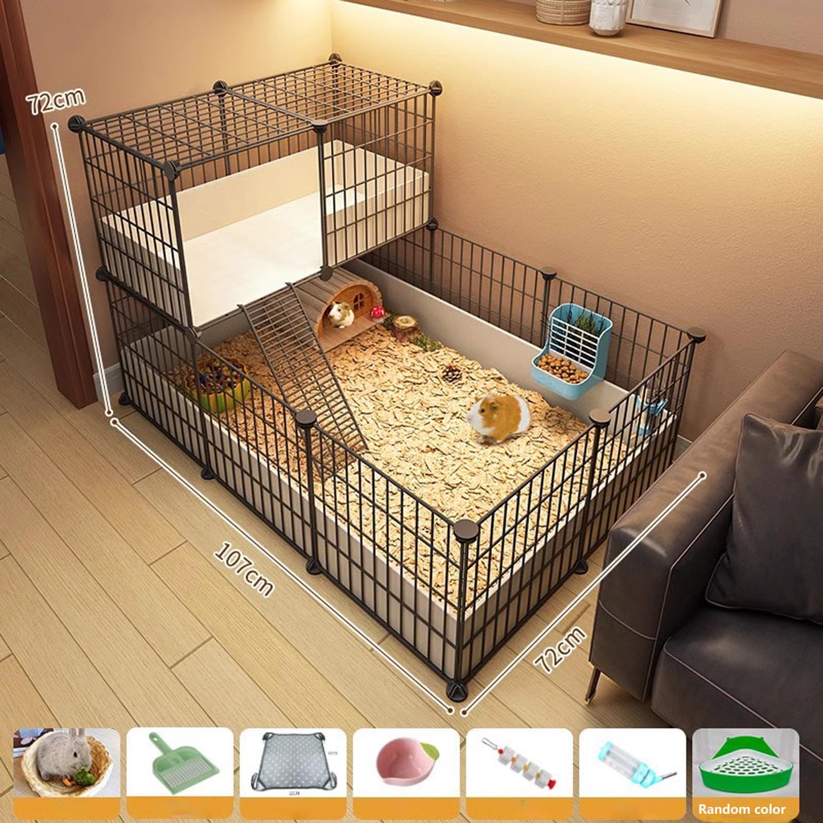 Amazon | フェレットケージ小動物遊び場 大型 モルモットケージ飼い 