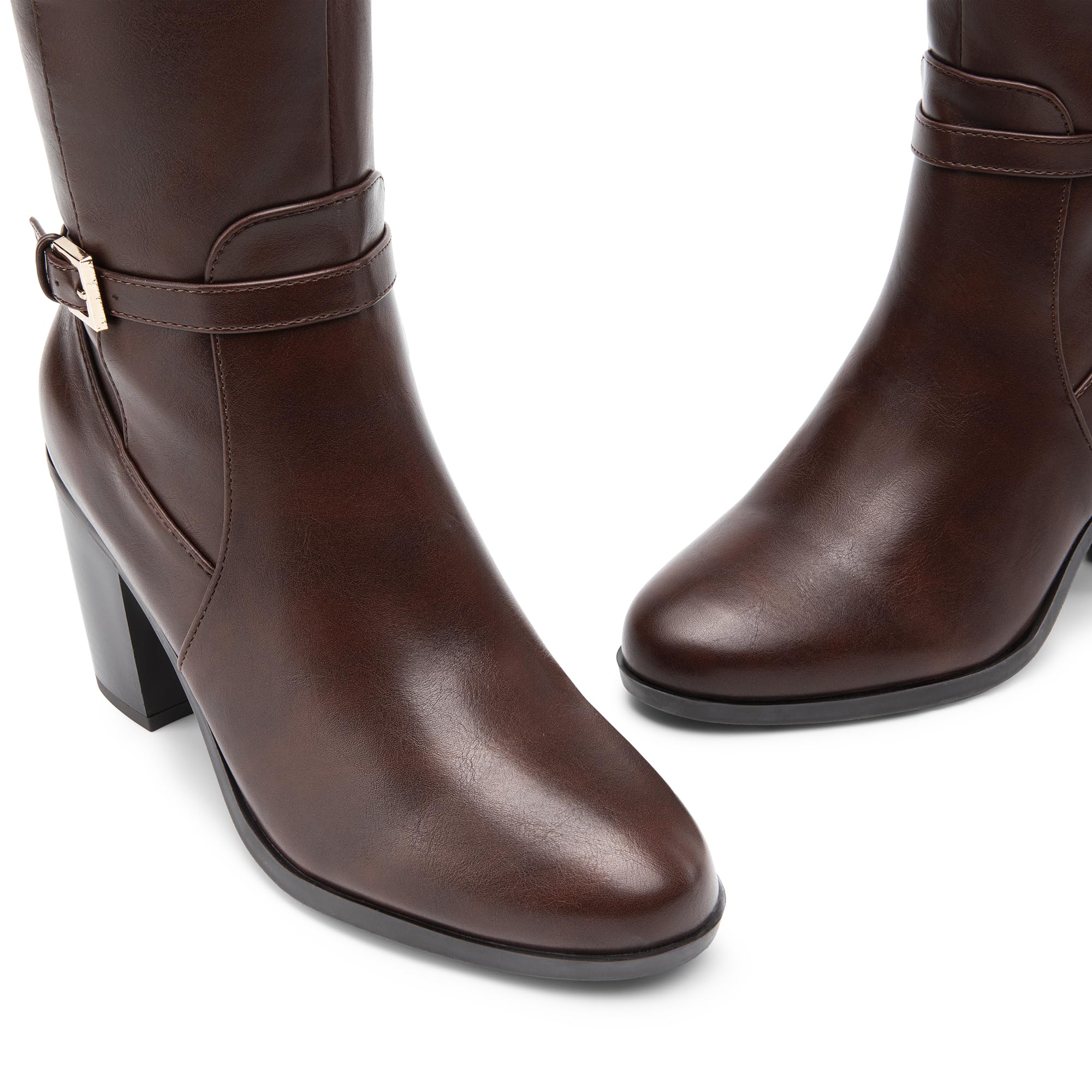 DREAM PAIRS Women's Knee-High Boots Comfortable Chunky Block Heel Side Zipper