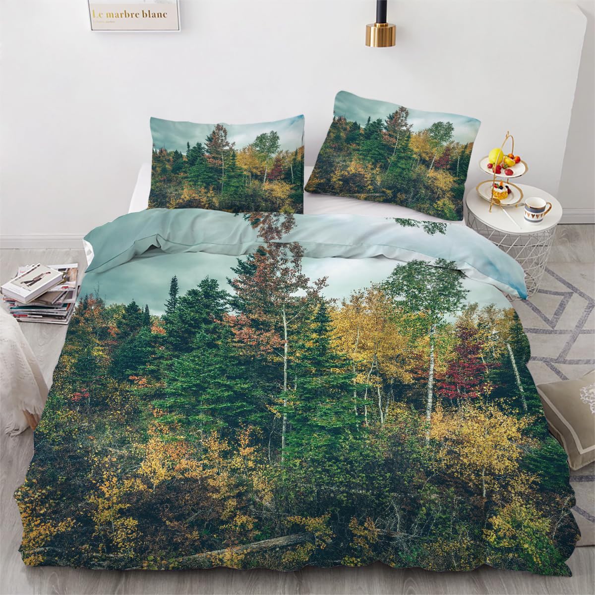 Parure de lit 240x260 réversible et zippée pour grand lit adulte