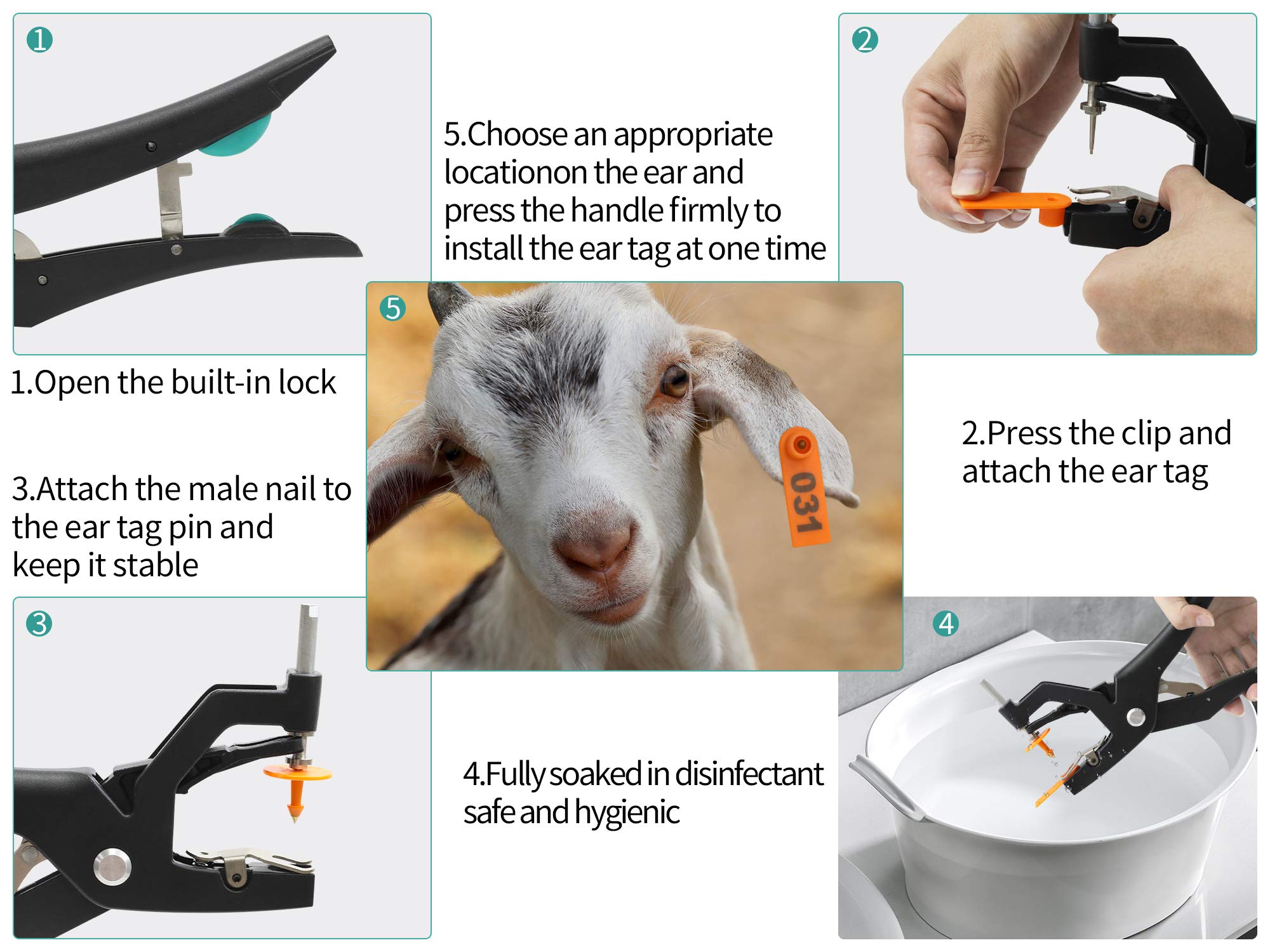 Buy MENTODO Ear Tagging Pliers, Vertical Automatic Rebound Ear Tag