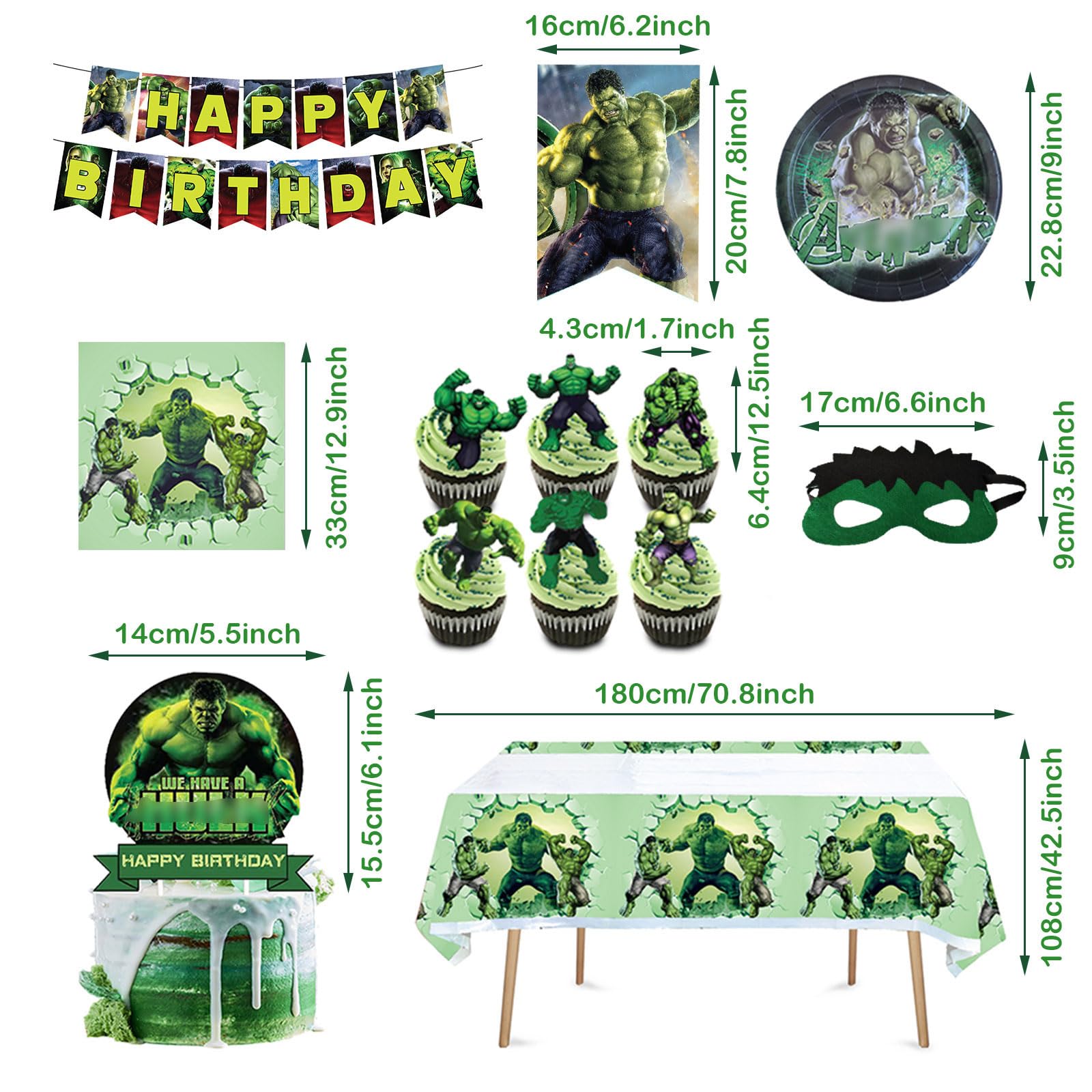 Decorazioni per feste per ragazzi, Set da 136 pezzi per compleanno per bambini, Include piatti, Tovaglioli,Ttovaglia, Striscione, Decorazione a spirale, Decorazione per torta, Palloncini, Adesivi