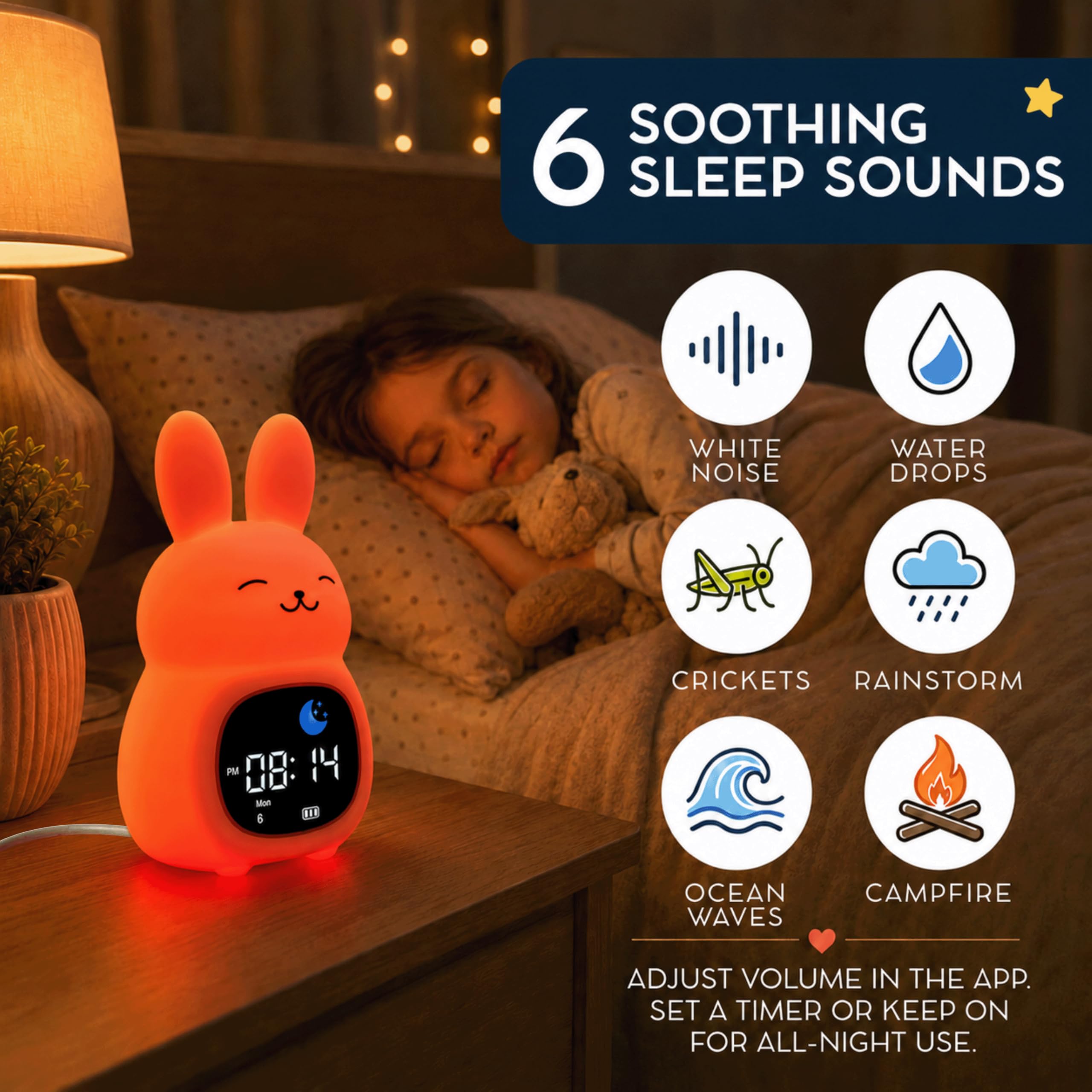 Reloj despertador para niños con control de aplicación