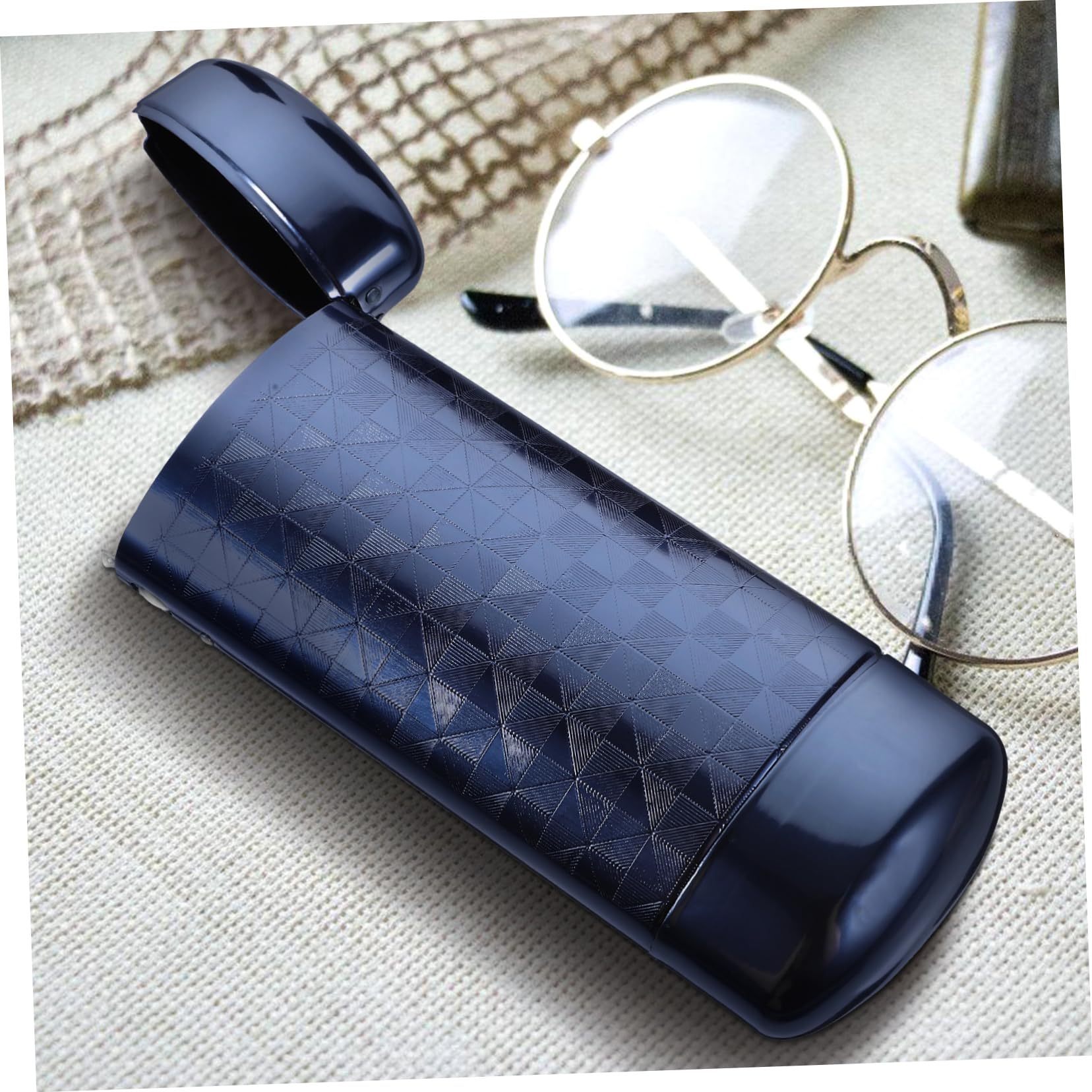 VALICLUD Brillenetui brillenhalter Brillenbox - Brillenbehältnis Blau klein aufbewahrungskorb Sonnenbrillen für Frauen Praktische Brille Fall Sonnenbrillenträger Aluminium Blue
