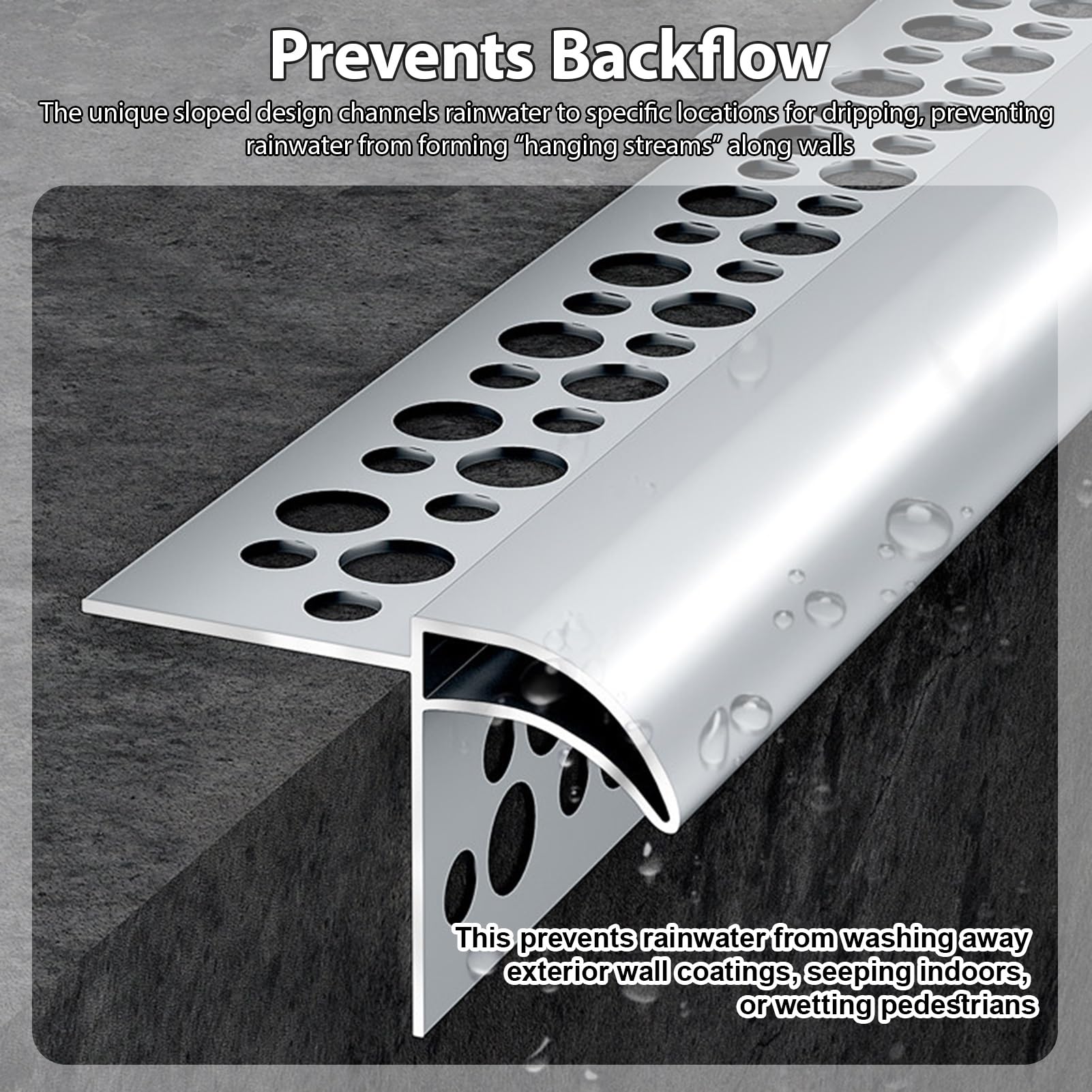 Perfil de Transición para Suelo Borde de Goteo para Aleros Que Previene el Reflujo. Protectores de Lluvia para Ventanas de Varios Tamaños. Borde de Goteo para Aleros de Balcones(4.2m/13.8ft)
