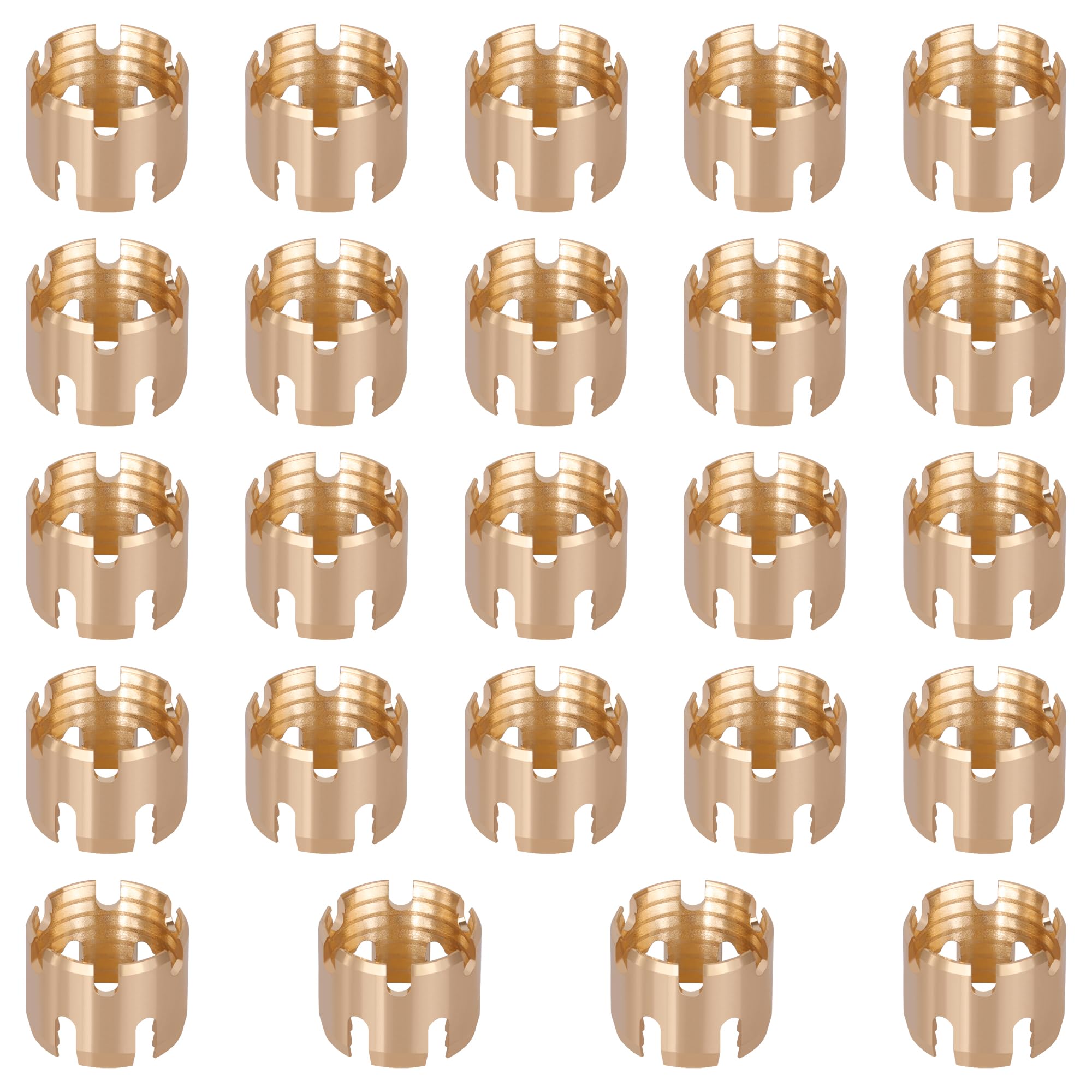 HASAOMOI 24PCS 3/8" DOT Air Brake Hose End Fitting-Brass Sleeve Tube for Hose End Connector,Sleeve Repair Tube for Air Hose Braking System Air Brake