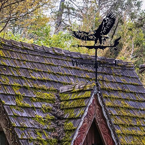 Miniatura 5 de Veleta creativa de varias formas de acero inoxidable, techo de metal negro para patio, veleta decorativa al aire libre, veleta para techo de jardín