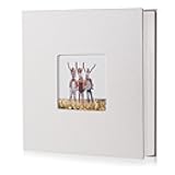 Photo Album Self Adhesive Scrapbook Album for 4×6 Pictures DIY Magnetic Linen Cover Album 15 Sheets/30 Blank Pages for Family Wedding, Birthday, Christmas, Anniversary (White)