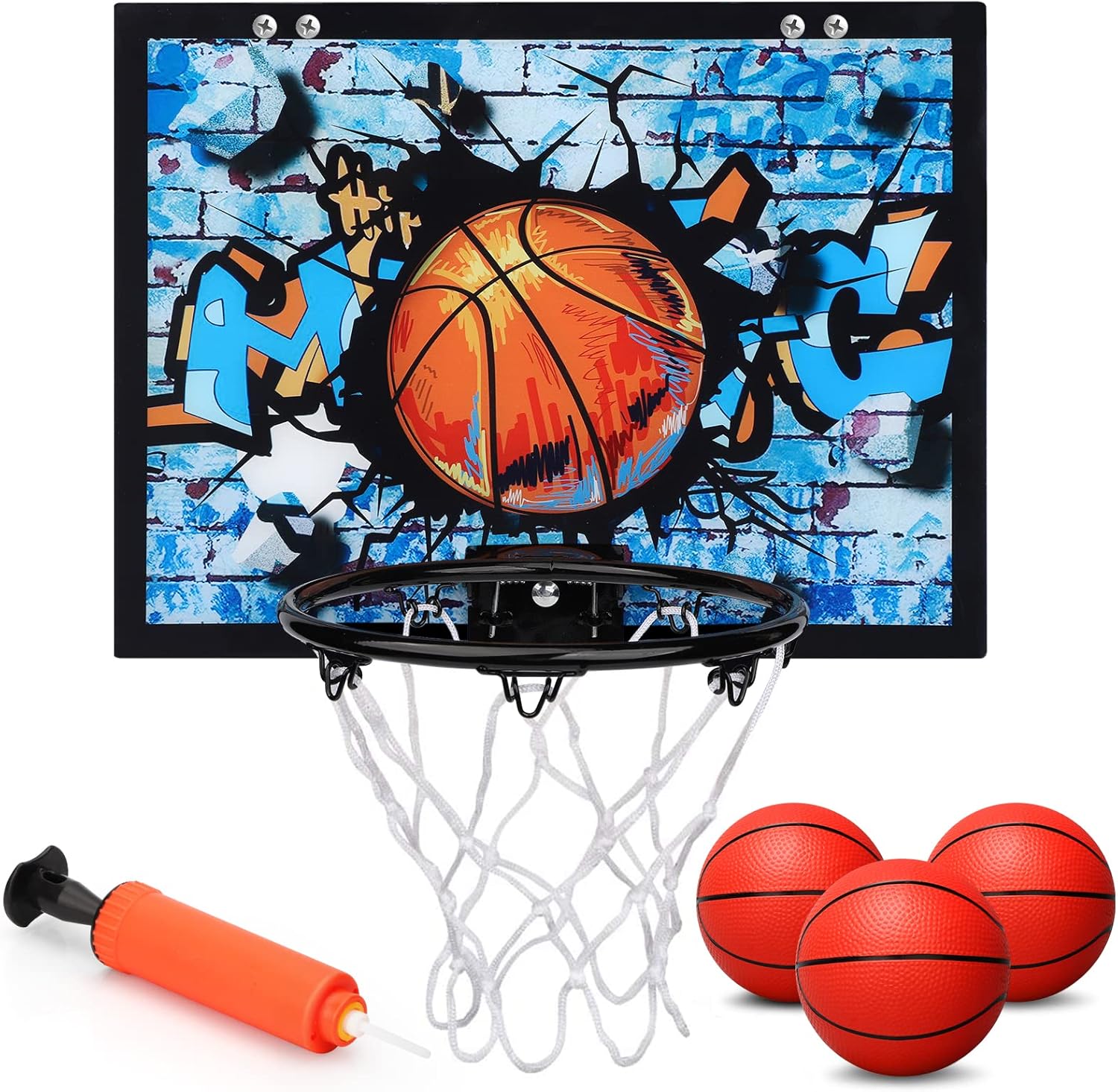 Mini Indoor Basketball Hoop Toy for Kids Adults, Over The Door