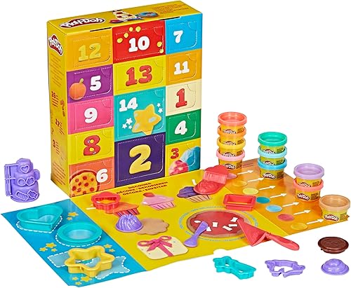 Play-Doh Calendario de cuenta regresiva para niños a partir de 3 años, 14 días para cumpleaños, vacaciones, fiesta, regreso a clases y más,