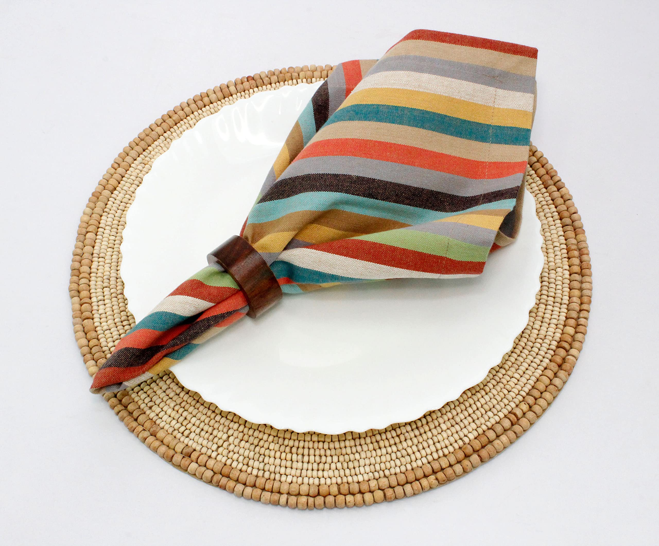 Paquete de 12 servilletas de madera hechas a mano por expertos artesanos, un bonito complemento para la decoración de tu mesa de comedor