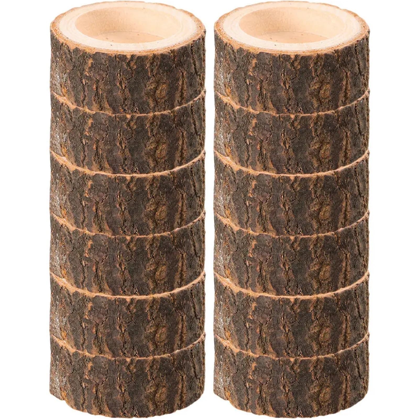 QuxetlRyz Wooden Tree Stump Decor 12Pcs Rustic Wood Votive Holder Natural Tree Stump Tealight Wedding Party Table Centerpieces Home Decor