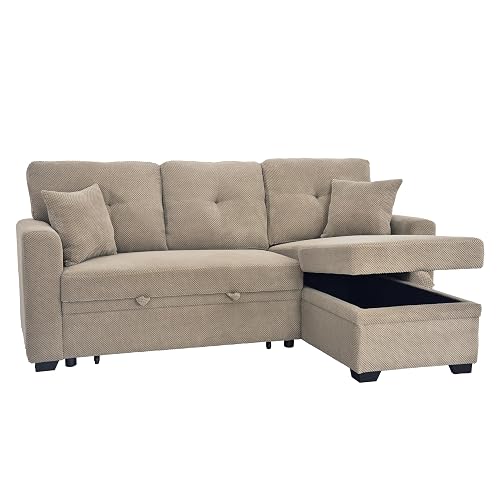 71" Sofa Bed with Queen Size Pull Out Couch, Sectional