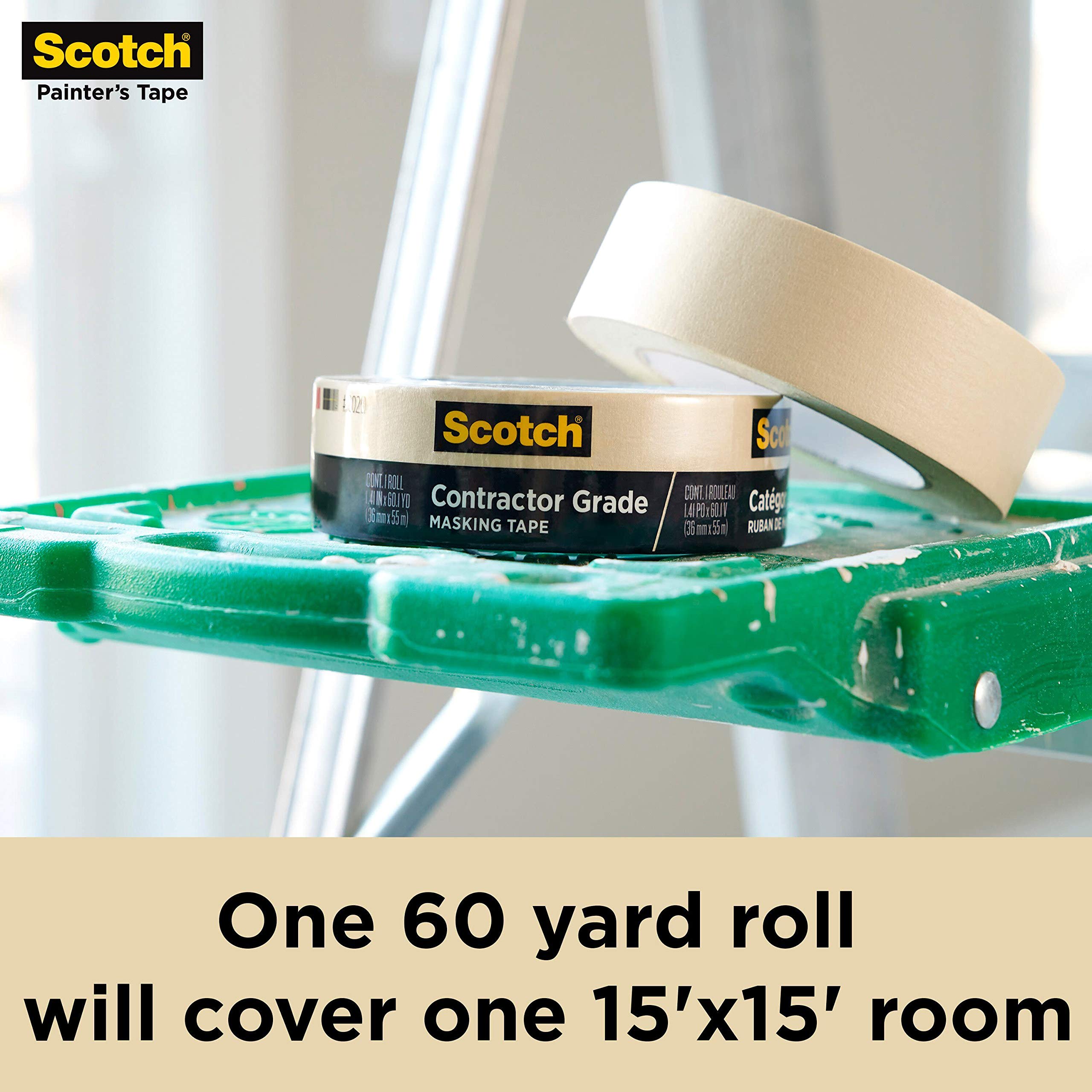 Scotch Cinta adhesiva de grado contratista, 0.95 pulgadas por 60.1 yardas (1,442 yardas en total), 2020, 24 rollos