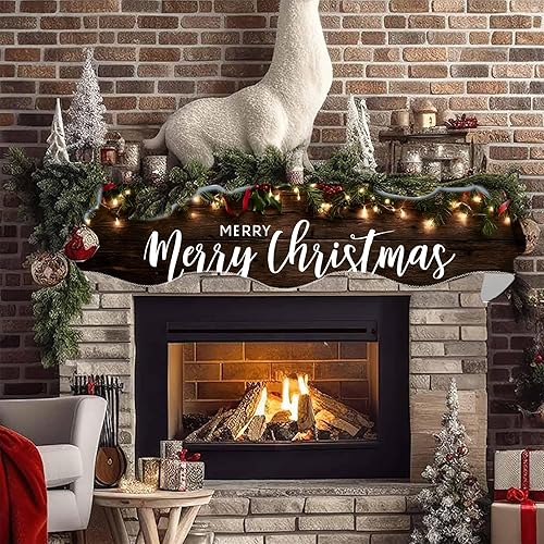 Miniatura 6 de Bufanda de mantel de Navidad de 70 x 17 pulgadas, cubierta de mantel para chimenea, bufanda, estantes, bufanda, decoración de día festivo para