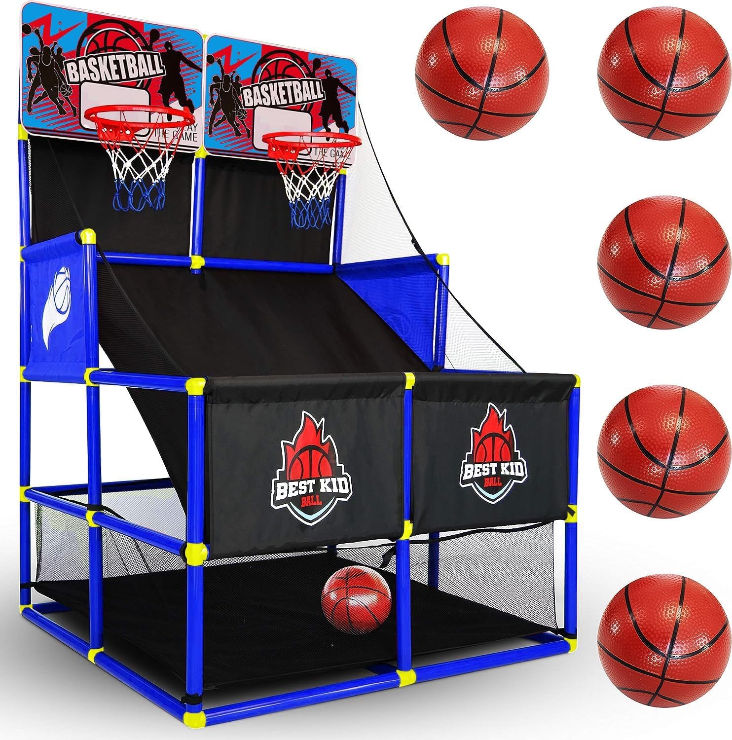 BESTKID BALL Arcade Basketball Hoop Game - Indoor Basketball Hoop for Kids - Exciting Arcade Games for Kids - Ideal Basement Toys for Active Indoor