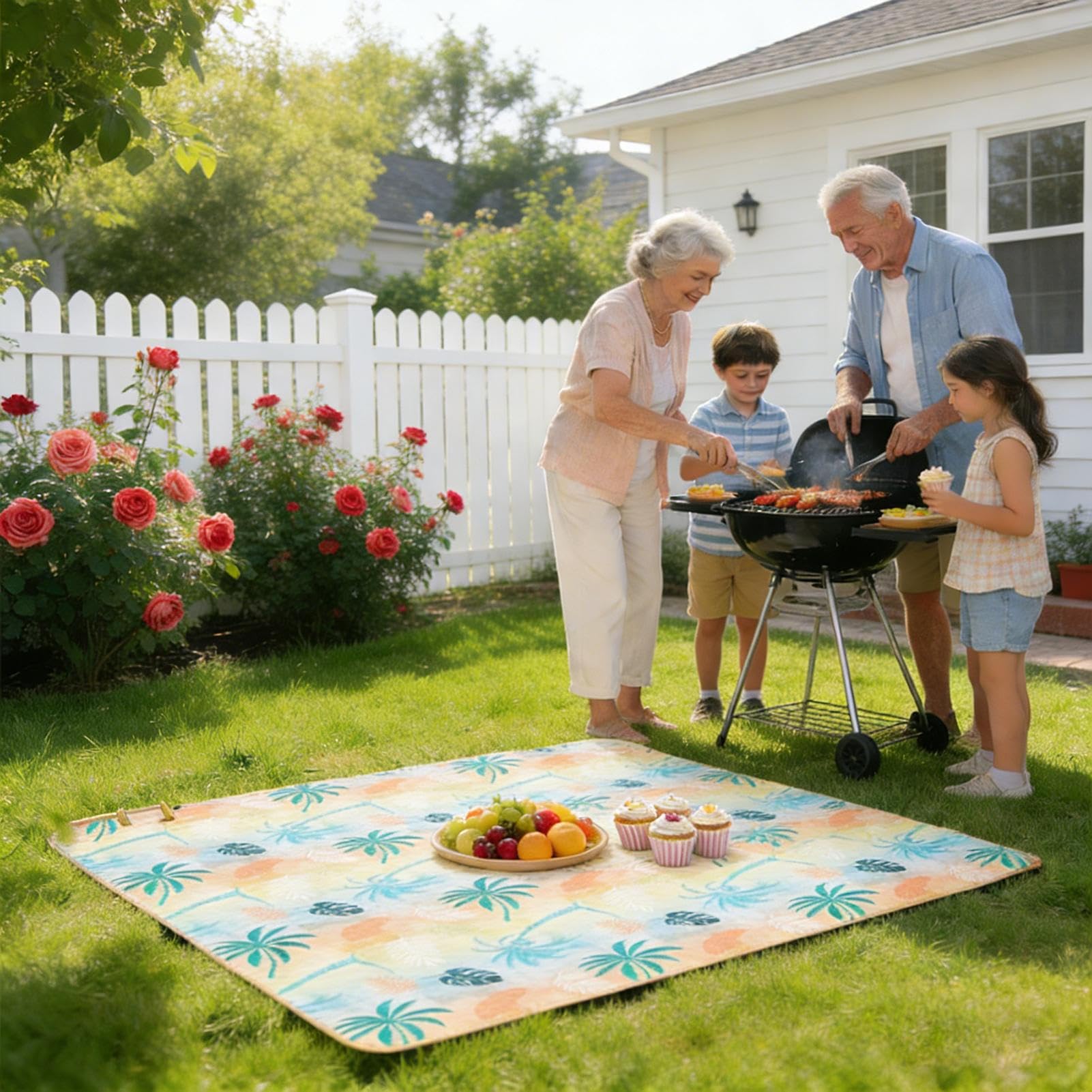 Couverture de Pique-Nique Imperméable Tapis Pliant 200 Cm Sur 152 Cm
