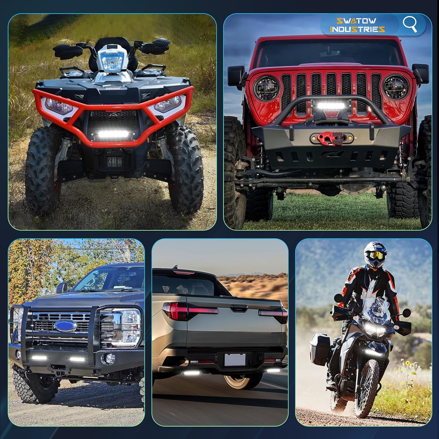 8 Inch Light Bar Slim Screwless 8" Single Row LED Light Bar Spot Flood Offroad Driving Lights Bumper Mount for ATV UTV Dirt Bike Truck Pickup Wrangler F150