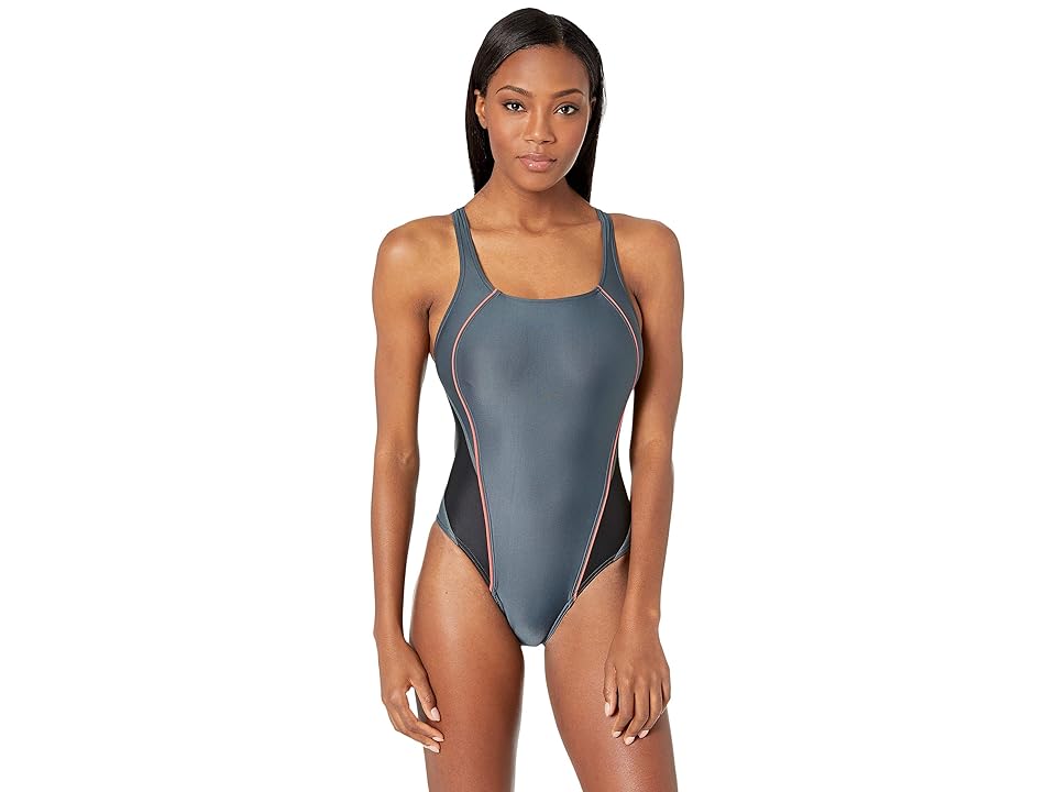 

Speedo Solid Pro LT Drop Back One-Piece (Deep Coral) Women's Swimsuits One Piece, Multi