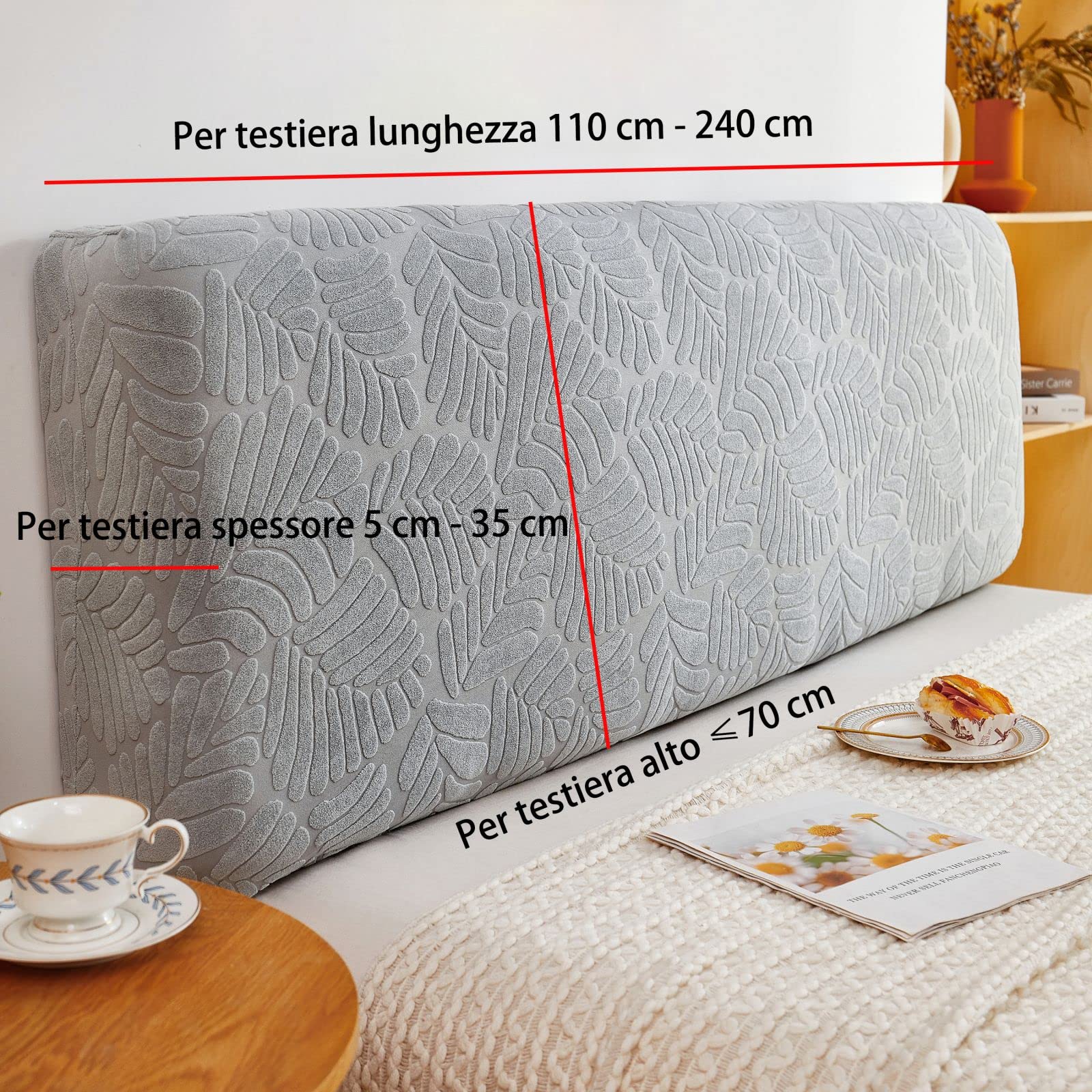WSGJHB Copri Testiera Letto, Copritesta Elastico Protezione Stampa Tinta Unita 190-210 cm Verde Pino