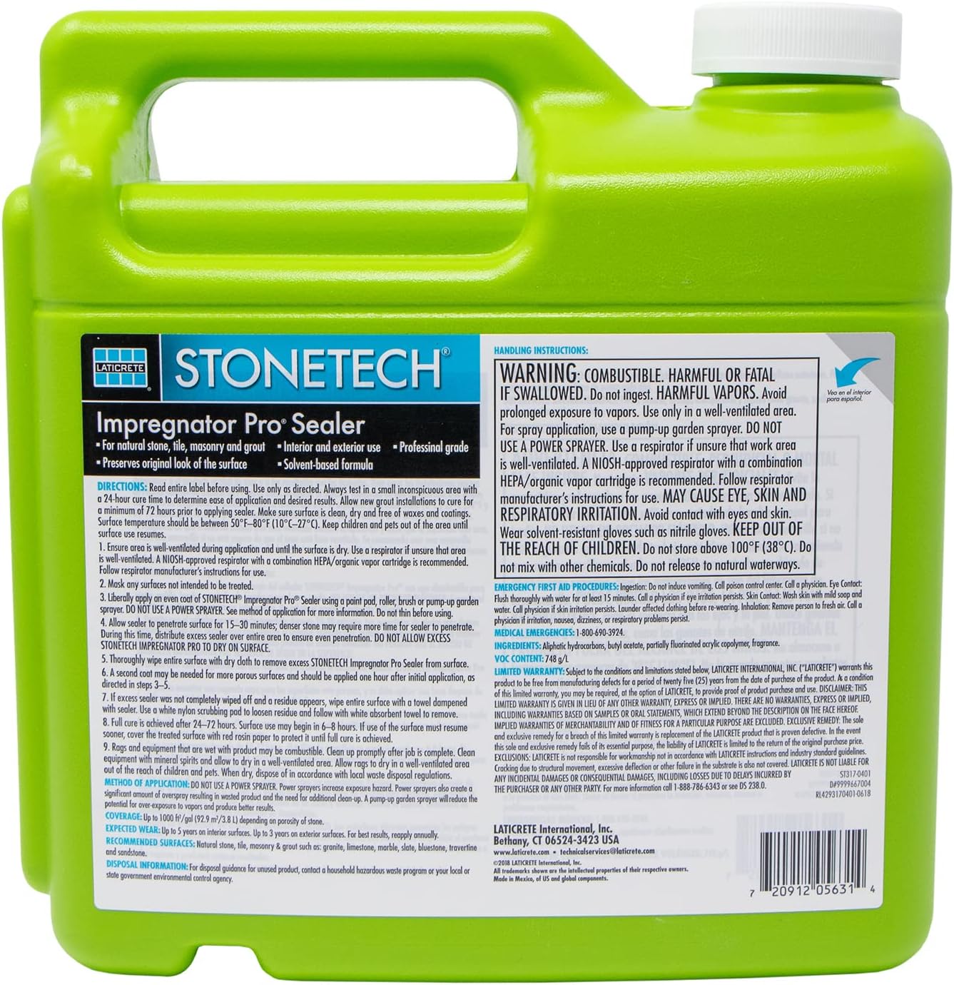 STONETECH Impregnator Pro Sealer, 1 Gallon (3.8L) Bottle
