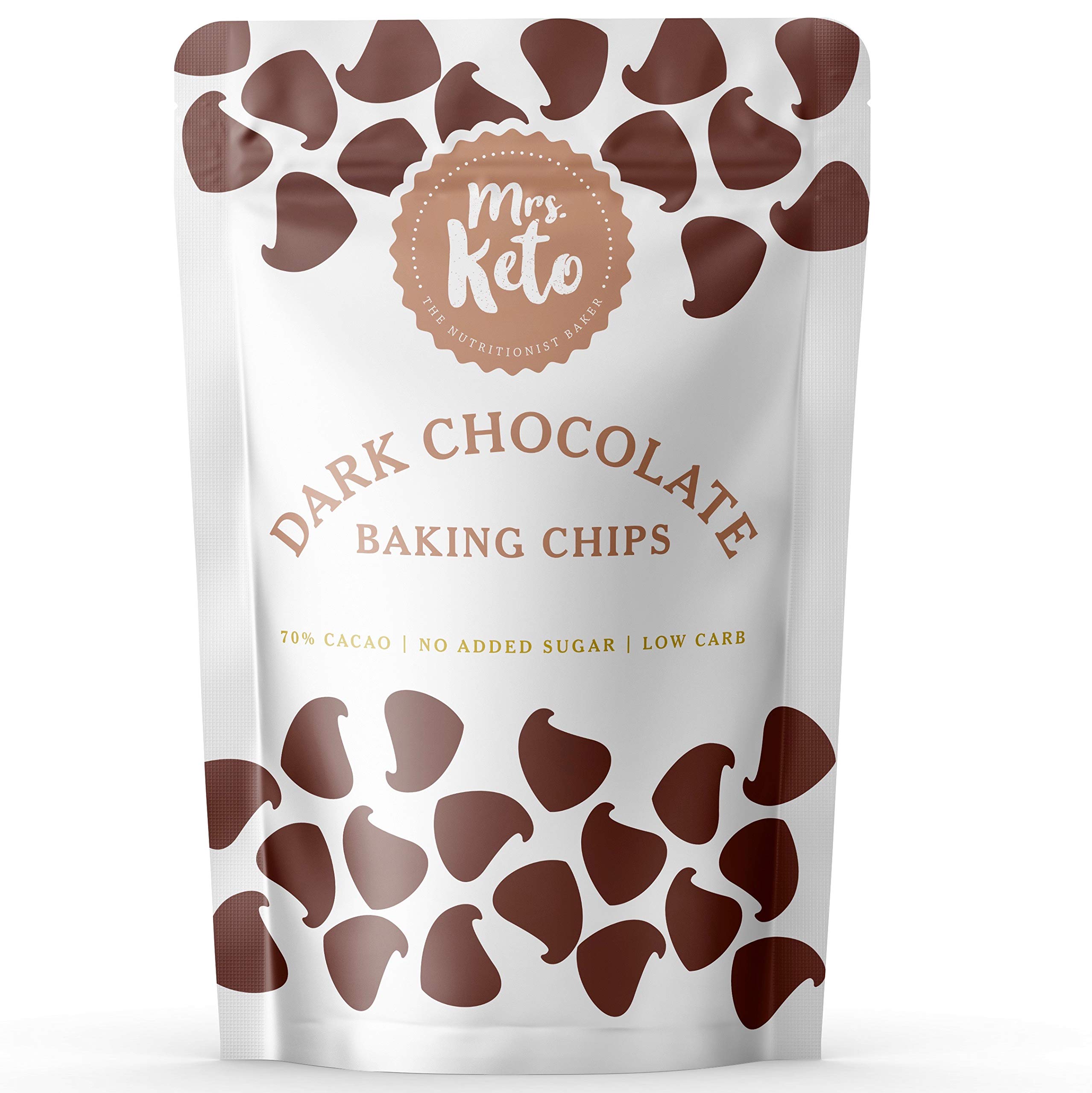Buy Mrs. Keto 70 Dark Chocolate Baking Chips Sugar Free, Vegan, Low