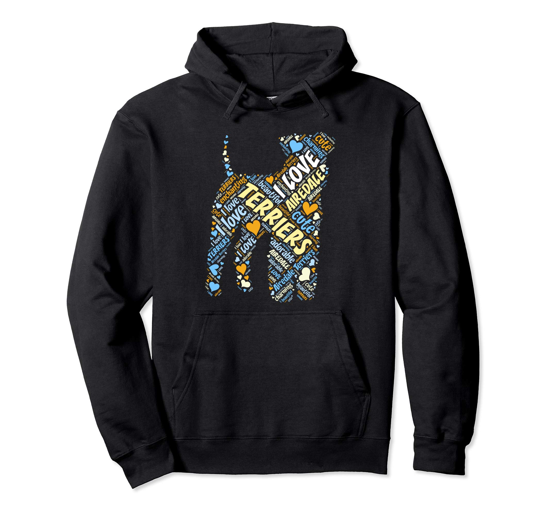 I Love Airedale Terriers - Cute Word Cloud Dog Hoodie B