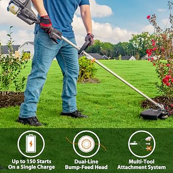 LawnMaster No-Pull 25cc 2 Cycle Engine 17'' Grass Trimmer, NPTGSP2517A