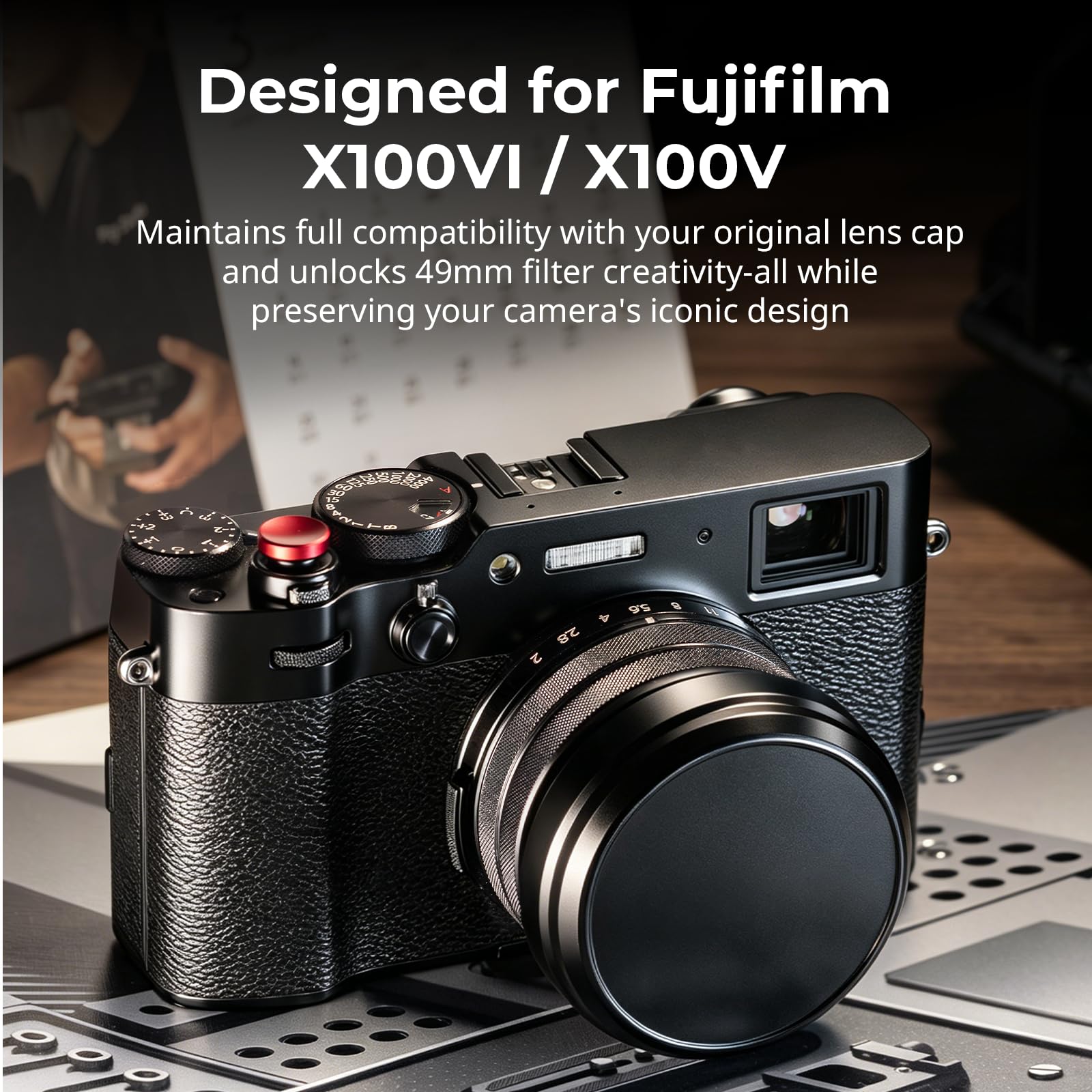 SmallRig Pare-Soleil X100VI pour FUJIFILM X100VI / X100V, en Alliage d'aluminium, avec Protection Anti-Rayures, Compatible avec Les filtres et Traitement Anti-Reflets. Couleur : Noir - 5848