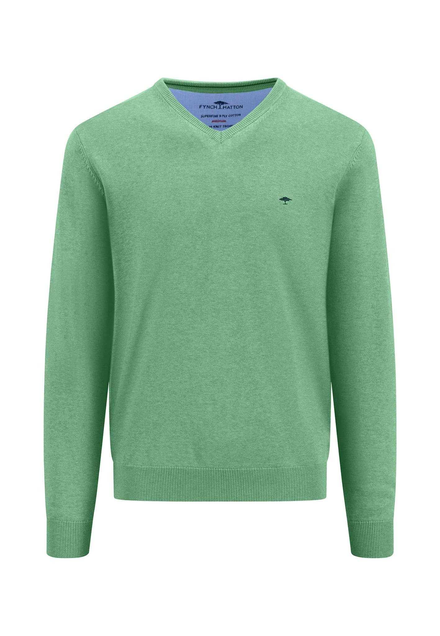 FYNCH-HATTON Pullover aus Baumwolle mit V-Ausschnitt