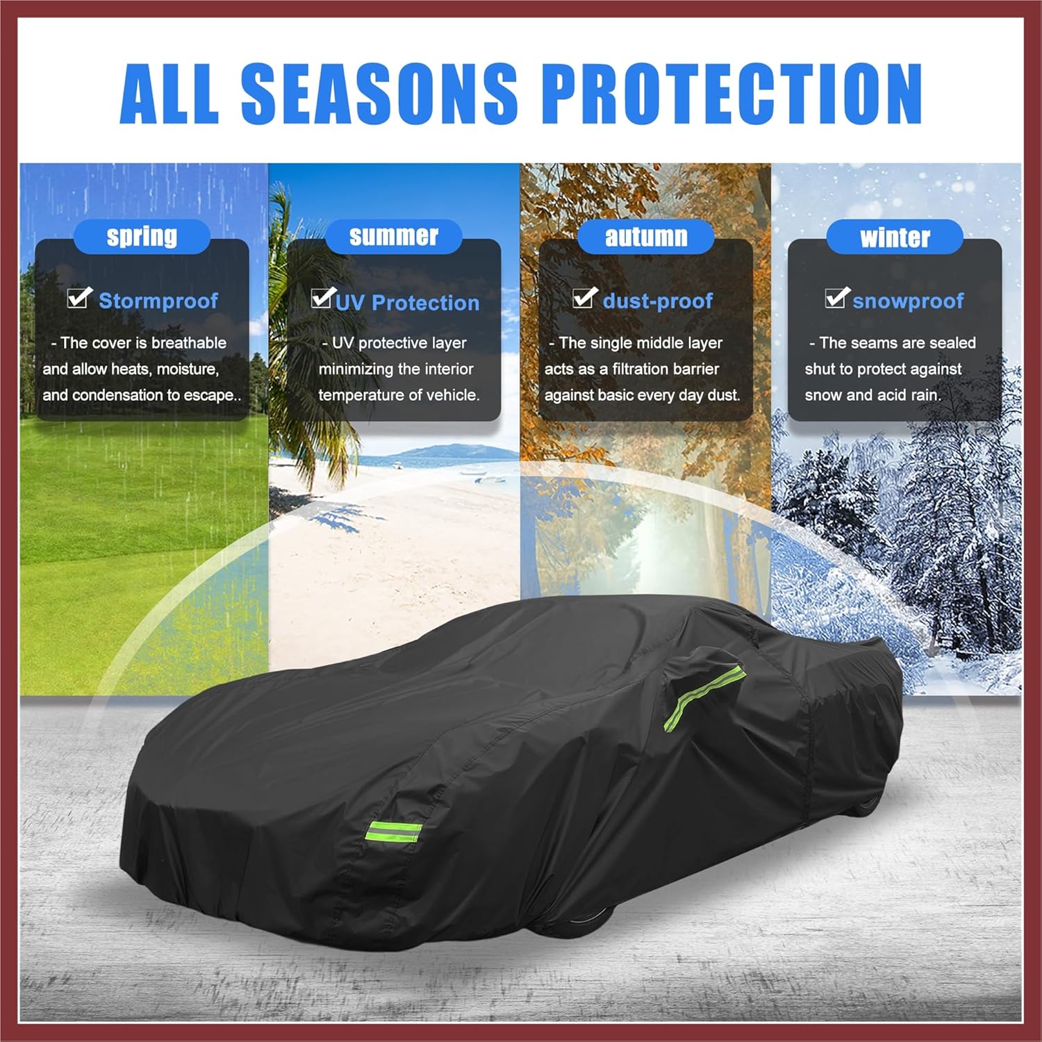 Waterproof Car Cover for Chevrolet Corvette C4 C5 C6 C7 1984-2019 210D Outdoor Full Car Cover All Weather Windproof Sun Rain Protection with Door Zipper Replace Parts