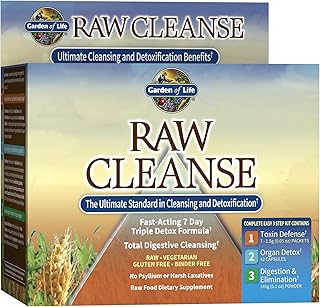 Garden of Life Detox Cleanse Raw Cleanse Fast-Acting 7 Day Cleanse and Detox Formula for Immune System Support, Liver Cleanse and Toxin Removal - Powder and Capsules - Fiber, Greens, Probiotics