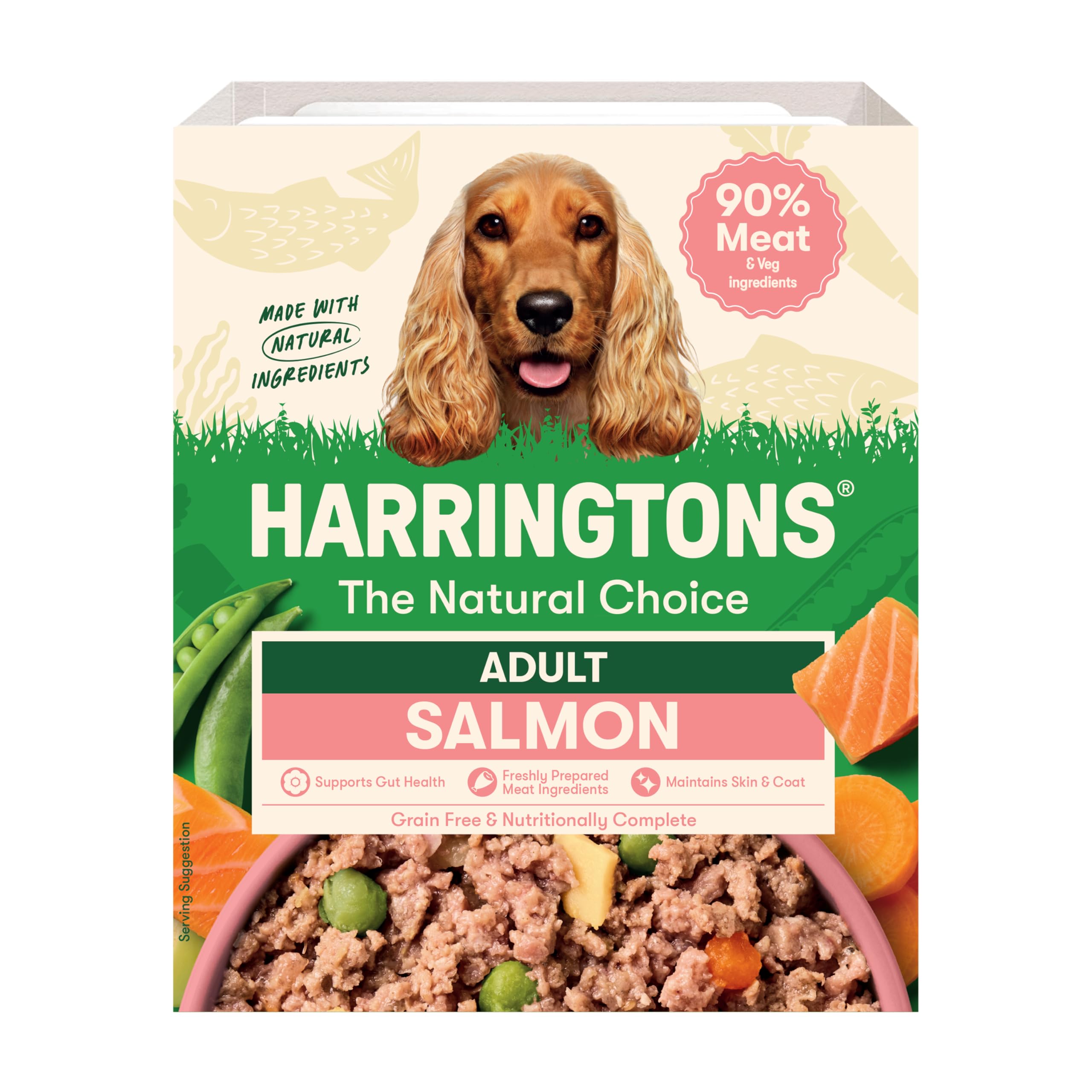 Harringtons Complete Wet Adult Dog Food Trays Salmon & Potato 8x400g