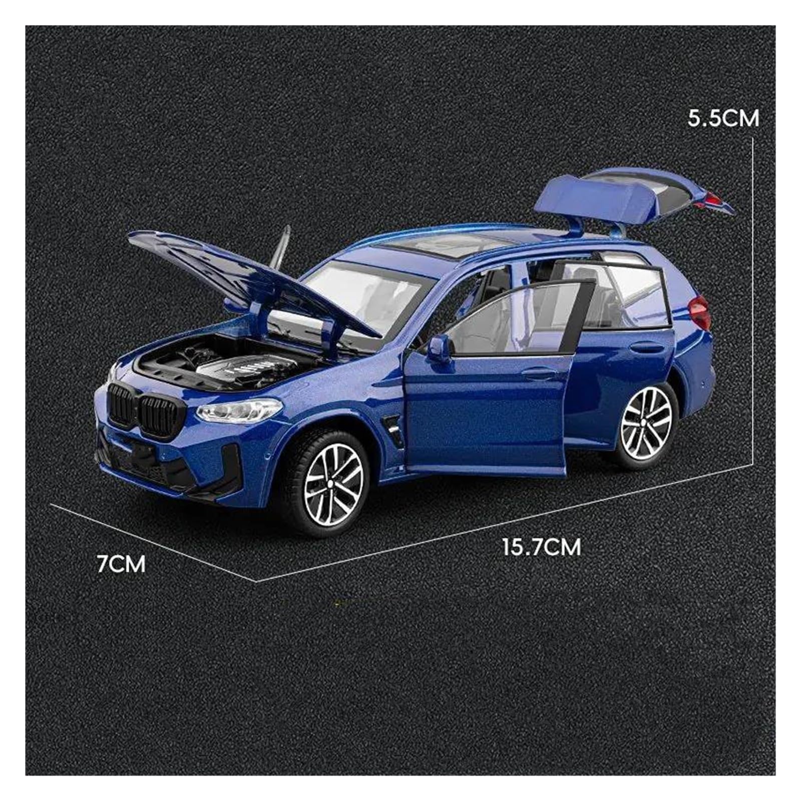 Modellini Auto Modellino Diecast Per BMW X3 M X3M G01 Modellino Auto | 1:32 Collezione Metallo Scala Modello(Nero)