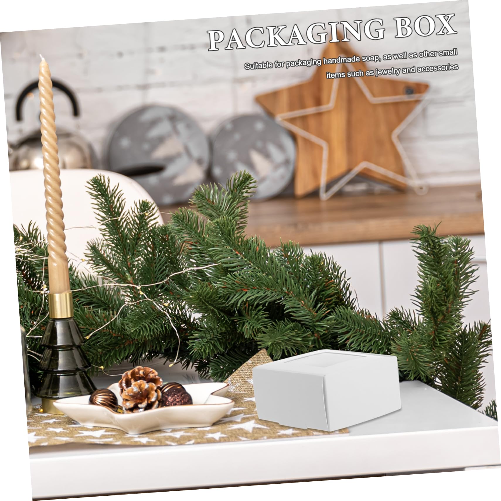 50 Pezzi Scatole di 7.5x7.5x4cm con Finestra Trasparente Scatole Quadrate e Accessori Confezione Elegante