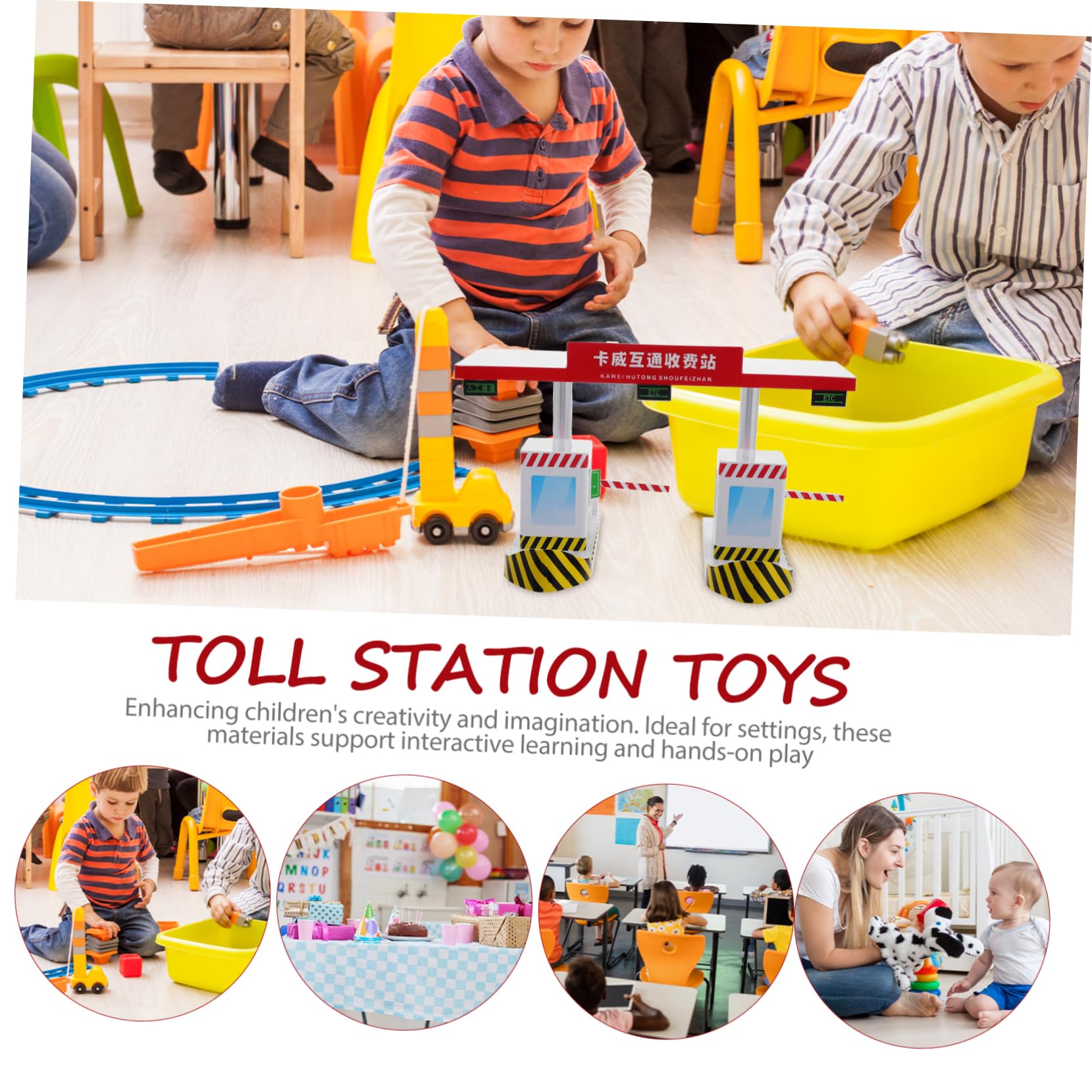 Toyvian Barriera Giocattolo in Plastica Design Realistico, Gioco Educativo e Interattivo per Bambini Durante