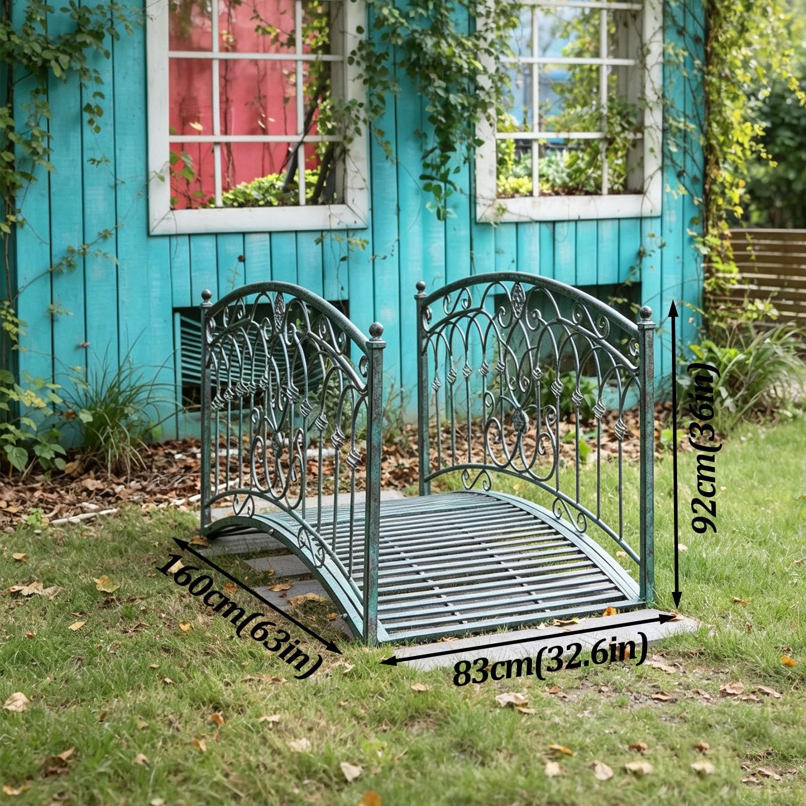 Arco in Metallo per Giardino, Ornamento Decorativo per Esterni | Adatto per prato, laghetto, cortile, patio, fattoria, giardino